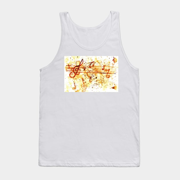 Coffee stains and music notes Tank Top by AnnArtshock